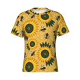 thumbnail image 3 of Naloa Bees and Sunflowers Men's T-Shirt Sport T-shirt Men's Basic Tee Casual Men's Shirt, Round Neck, Short Sleeves - 3X-Large, 3 of 5