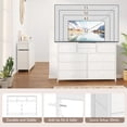 thumbnail image 4 of 10-cajón almacenamiento cómoda mesa de TV para dormitorio y sala de estar, blanca, 4 of 7