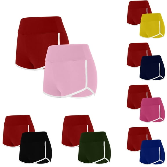 YOIAVAIOY Shorts for Women Lightweight Athletic Shorts High Waist Running Shorts Sporty Gym Elastic Workout Shorts Navy M