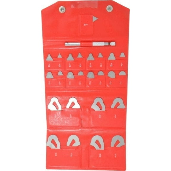 Mitutoyo 25 Pc, 1/64 to 1/2" Radius, Stainless Steel Radius Gage Set