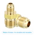 thumbnail image 4 of Uxcell 1/4 SAE Male x 3/8 SAE Male Brass Flare Union Connector, 3 Pcs Gas Adapter Brass Tube Coupler Pipe Fitting, 4 of 6