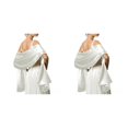 thumbnail image 4 of Minnieouse Bola de baile de boda para mujer, chal de satén para niñas, fiesta de noche, banquete, baile de graduación, bufanda larga decorativa Blanco 2piezas, 4 of 6