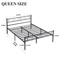 thumbnail image 3 of VECELO Queen Size Bed Frame with Headboard, Metal Platform Bed Frame/Mattress Foundation, No Box Spring Needed, Easy Assembly, Black, 3 of 7