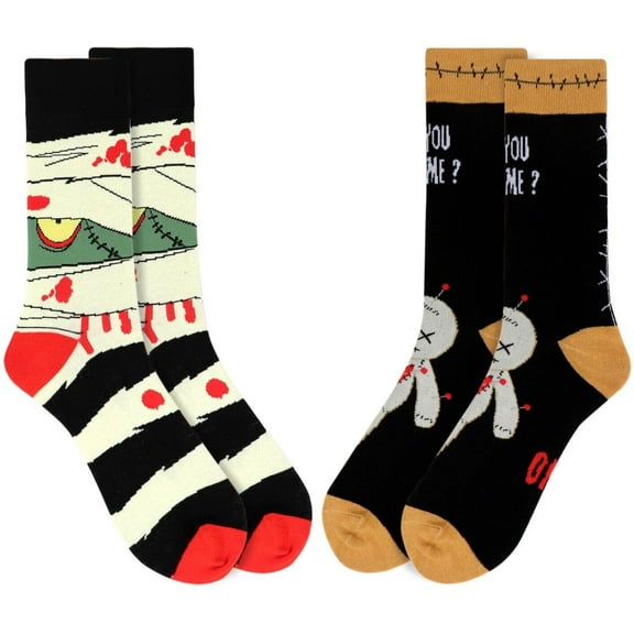 Mens Womens Socks Size 10-13 Mummy Vodoo Doll Casual Crew Socks Halloween Horror Gift