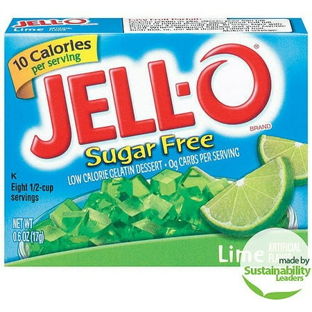 Jell-O: Sugar Free Lime Low Calorie Gelatin Dessert, .6 Oz