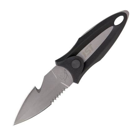 Jeep Double Light Knife - IST Titanium BC Knife, Double Edge Blade with Pointed Tip, Compact Sheath & Contoured Handle (Black)