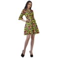 thumbnail image 4 of Moomaya Robe Chemise en Crêpe Poly pour Femmes Manches à Volants Imprimées Tenue d'Été Décontractée, 4 of 4