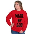 thumbnail image 3 of Made Religious Christ Faith Christian Unisex Plus Fleece Graphic Sweatshirt Brisco Brands 5X, 3 of 5