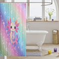 thumbnail image 3 of Manfei Kawaii Axolotl Shower Curtain 72Wx72L,Dreamy Rainbow Gradient Bathroom Curtain, 3 of 5