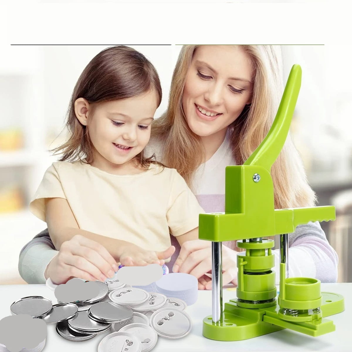 Brooches Badge Button Maker Machine for Handicraft Button Parts Making Tools, 32 MM DIY Pin Badge ,Beginner-Friendly