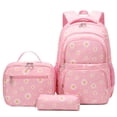 thumbnail image 6 of Forestfish Pink Daisy Backpack Set for School with Lunch Bags Water Resistant Lightweight Large Backpacks for Teen, 6 of 9