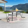 thumbnail image 3 of Patio Festival 63 in. Long Metal Outdoor Dining Black Brown Table for up to 8, 3 of 7