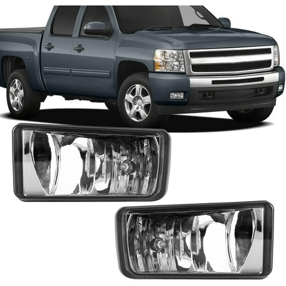 1 Pair Fog Lights Lamps Assembly Fit for 2007-2014 Chevy Silverado 1500/2500/3500,Fog Lamps Replacement for 2007-2014 Suburban 1500/2500 w/ Off-Road Pkg,Smoked Lens