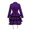 thumbnail image 6 of purcolt Women's Vintage Gothic Jacket Steampunk Double-Breasted Halloween Costume Long Sleeve Layered Dress Coat Medieval Renaissance, 6 of 7