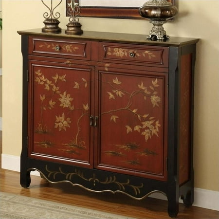 Powell Asian Influenced 2 Door Console, Red
