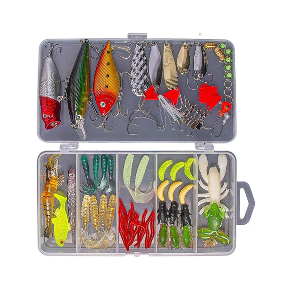 Kit De Señuelos de pesca en estuche.
