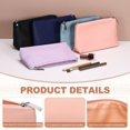 thumbnail image 3 of Uxcell Period Bag for Women Girls, 7.5 X 4.7" Small Essential First Period Bag with Zippers PU Leather Sanitary Towel Storage Pouch Portable Pads for Home Travel Daily Use, Khaki, 3 of 7