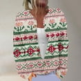 thumbnail image 3 of Women's Ugly Christmas Cardigan Sweaters Trendy 2025 Long Sleeve Funny Xmas Sweater Outfits Stylish Fall Winter Coat, 3 of 5