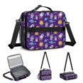 thumbnail image 3 of Astronaut and Rocket Purple Pattern Insulated Lunch Bag with Shoulder Strap and Bottle Holder,Bento School Lunch Bag Box,11x9.5x3.5 Inches, 3 of 3