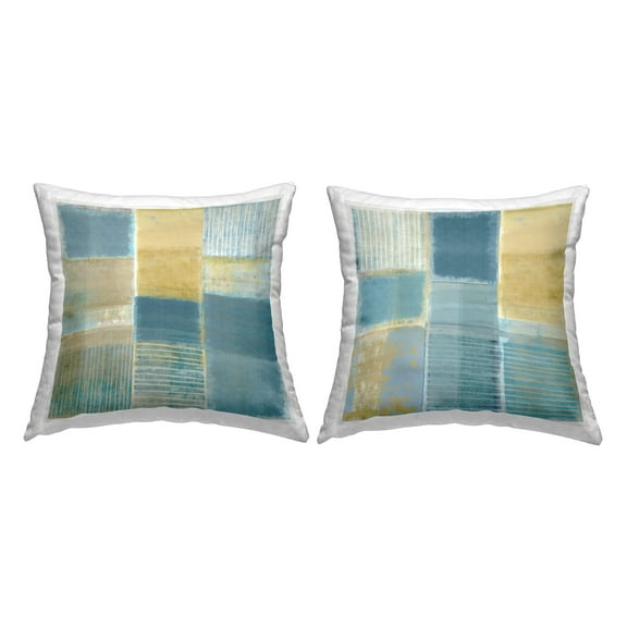 Stupell Industries Blue Rustic Geometrics Decorative Printed Throw Pillow Design by Flora Kouta (Set of 2)