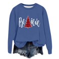 thumbnail image 1 of WEAIXIMIUNG Chandails en Molleton pour Femmes avec Slogans Sweat à Capuche Léger à Manches Longues Col Rond Imprimé de Noël, 1 of 5