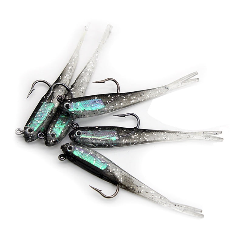 5Pieces Fishing Lures Jigs With Lead Fish 2.35g/6.5g Soft Bait Lures