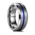 thumbnail image 4 of 8mm Stainless Steel Ring Men's Band Silver/Black Matte Finished Ring Size 7-13, 4 of 7
