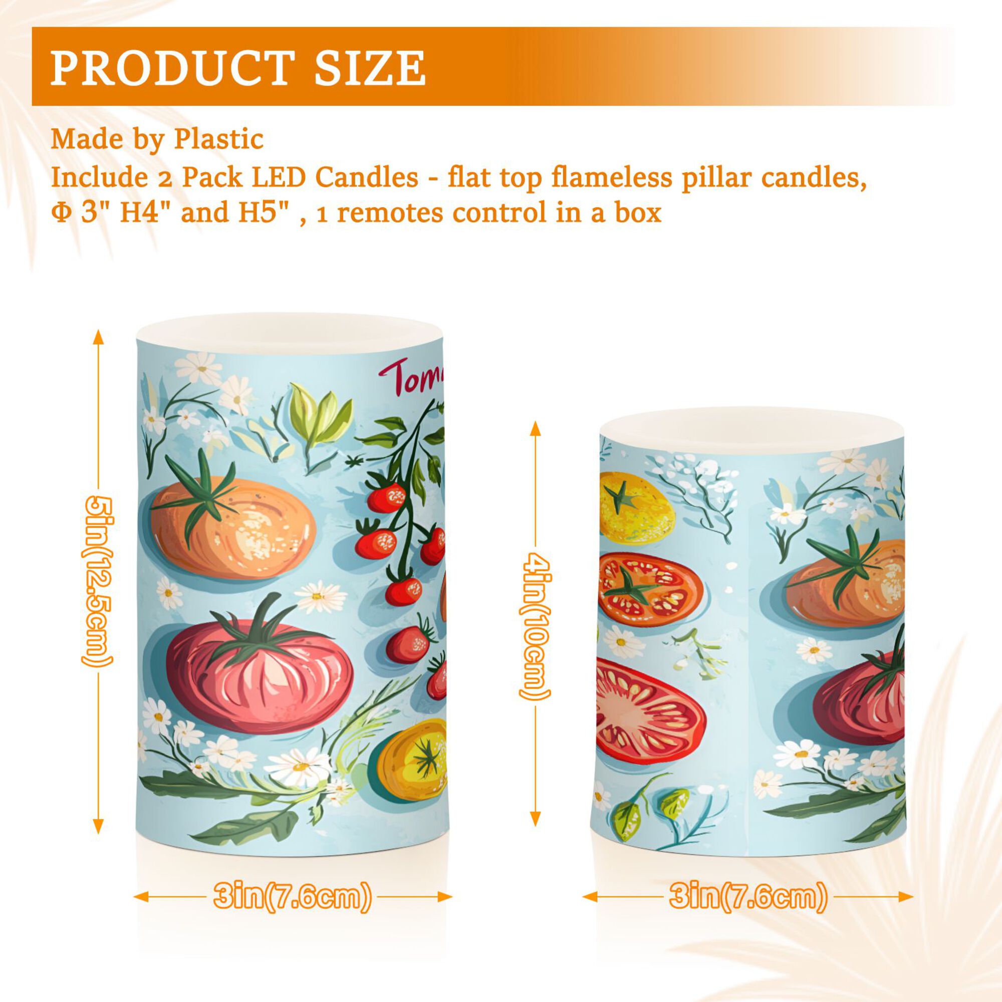 Yayeee Flameless Candles with Remote Flickering Battery Operated Multi Color Changing, Yellow Tomatoes