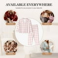 thumbnail image 5 of Rateoe Pink Checkboard Pattern Womens Pajamas Set Long Sleeve Sleepwear Button Down Nightwear Soft Cotton Pj Lounge Sets, 5 of 9