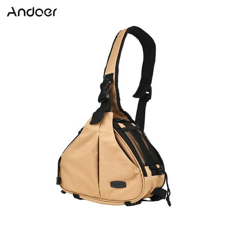 Andoer K1 Triangle DSLR Camera Bag Cross Sling Carry Case Shockproof Waterproof with Tripod Holder for Canon Nikon Sony Olympus