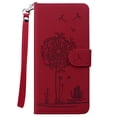 thumbnail image 7 of Wallet Case For Samsung Galaxy S20 FE,PU Leather Magnetic Clasp Flip Kickstand Folio Cover with RFID Blocking Card Holders,Cute Dandelion Cat Embossed Shockproof with Wrist Strap,Red, 7 of 7