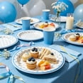 thumbnail image 6 of DTFMZOV 50ct Blue Diamond Floral Paper Plates, 8.5" Decorative Cake Dessert Plates for Party, Baby Shower Birthday Tea Party, 6 of 10