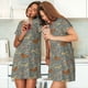 thumbnail image 4 of Easygdp Dachshund Dog Bird Camisón de manga corta para mujer, informal, estampado, 4 of 6