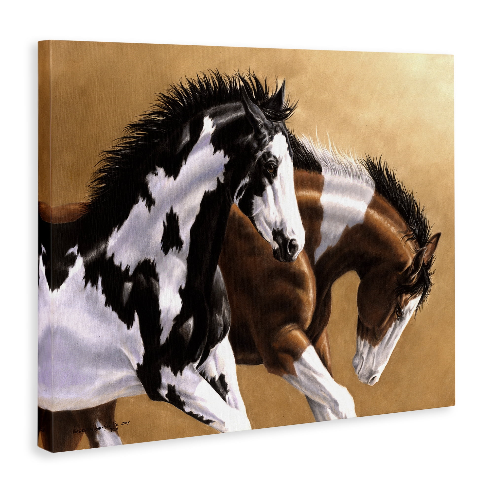Stupell Industries Wild & Free Mares Animals & Insects Painting Gallery Wrapped Canvas Art Print Wall Art, 20 x 16