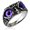 Gold Purple, variant on Personalized Vintage Halloween Owl Stainless Steel Glasses Rings Size 6-13-11-Gold-Blue