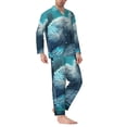 thumbnail image 2 of Naloa Cat Underwater Fantasy Men’s Pajamas Set - Long Sleeve Button Down Sleep Shirt and Pajama Bottoms Sleepwear Set-XX-Large, 2 of 7