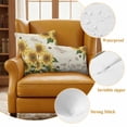 thumbnail image 4 of 2 Pack Outdoor Waterproof Throw Pillow Covers,Watercolor Sunflower Bee Dragonfly Decorative Square Patio Pillowcases for Chair Couch Sofa 16x16in, 4 of 9