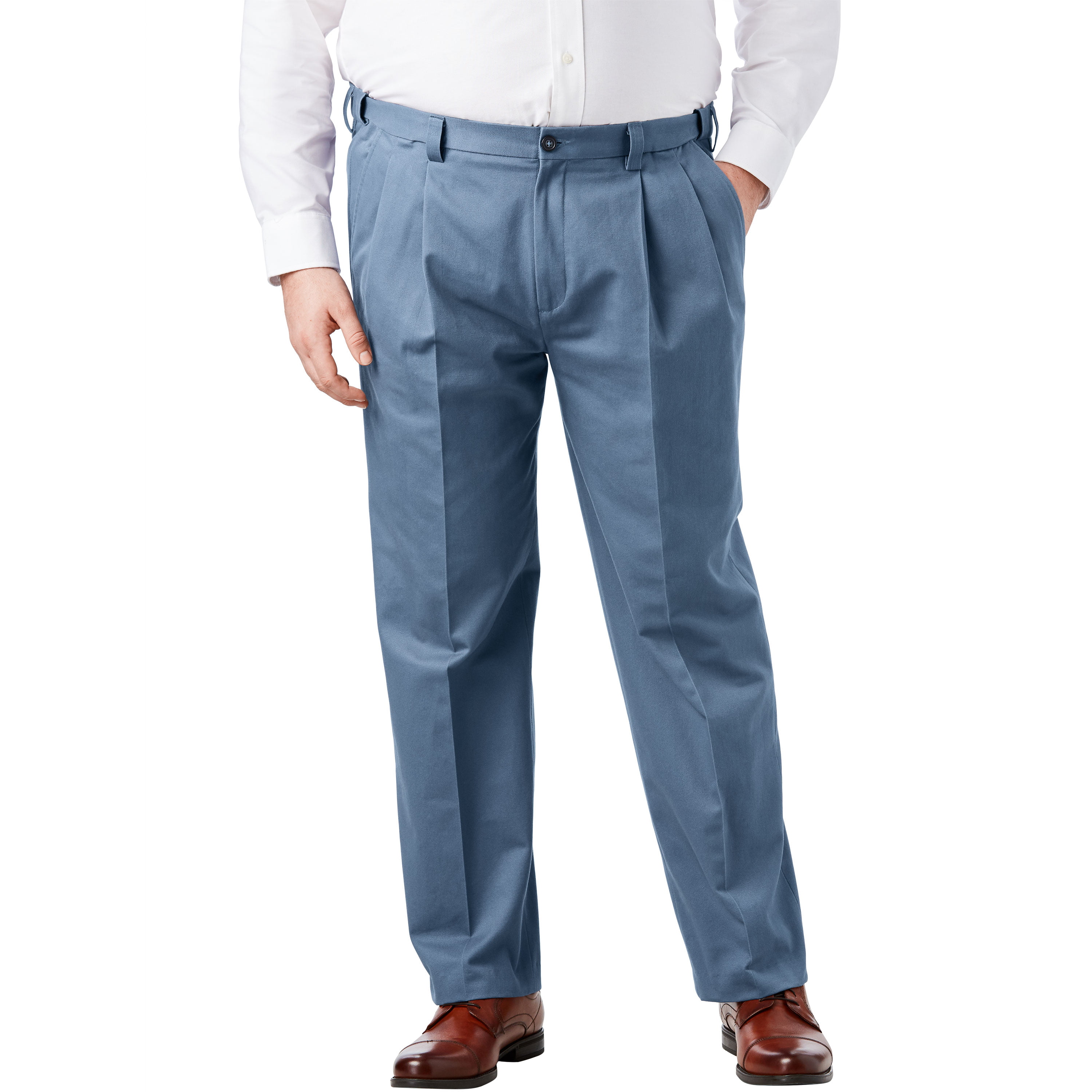KingSize Mens Big & Tall Relaxed Fit Wrinkle-Free Expandable Waist Pleated Pants