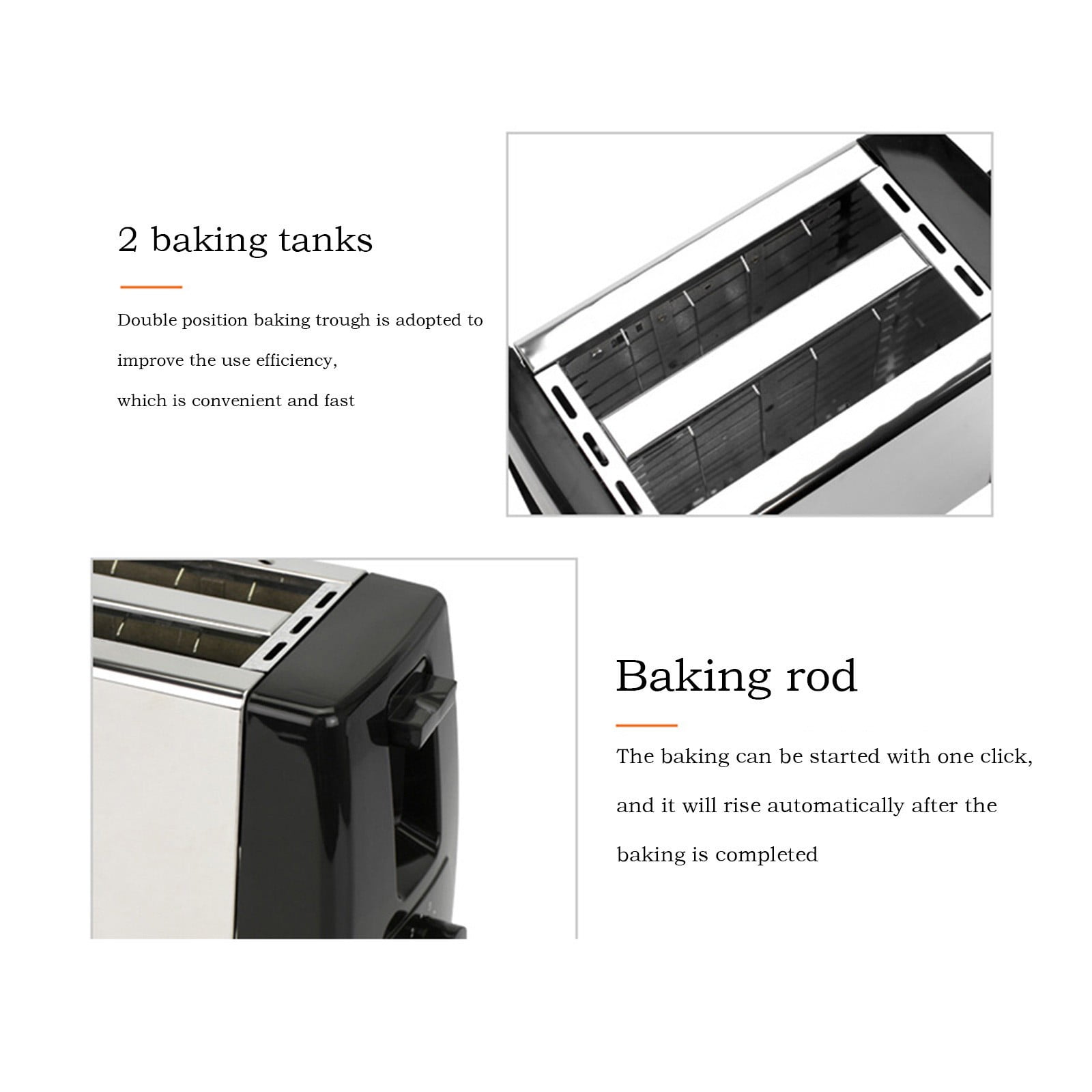 sdhkgrrt Extended Double Sided Toaster, Extended Double Sided Heated Toaster, 800w High Power Breakfast Toaster, Wide Slot Bagel Toaster For Bagels And Muffins, Automatic 7 Setting Toaster Machine