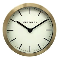 Westclox 6" Metal Gold Analog Quartz Accurate Table/Wall Clock - Accurate Timekeeping