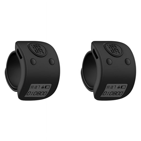 2X Mini Digital LCD Electronic Finger Ring Hand Tally Counter 6 Digit Rechargeable Counters Clicker-Black