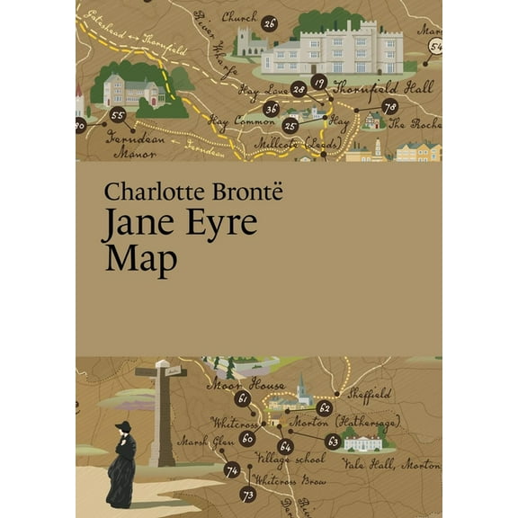 Paris Grafik's Literary Maps Charlotte Bronte: Jane Eyre Map, (Paperback)