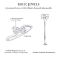 thumbnail image 6 of Rosec Jewels Two Stone Ring for Women - Minimal Moissanite Promise Ring (D-VS1 Grade), 10K White Gold, US 12.50, 6 of 9