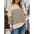 thumbnail image 3 of ORUYROP Women's Crewneck Batwing Long Sleeve Sweater 2023 Fall Oversized Ribbed Knit Side Slit Pullover Top, 3 of 6