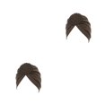 thumbnail image 1 of ZheElen Turban Knit Knot Muslim Inner Hijab Doughnut Elastic Beanie Solid Color Hairband Fashion Caps Bonnet Hair Daily Wear Coffee 2Set, 1 of 6