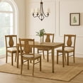 thumbnail image 7 of 5 Piece Dining Table Set with 4 Chairs, Rubberwood, Weathered Oak, 7 of 7
