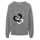 Tangnade Valentines Clothing Womens Cross Love Print O Neck Loose
