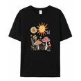 thumbnail image 5 of Cartoon Mushroom T Shirts for Women Short Sleeve Cotton Crewneck T-Shirt Flowers Sun Tee Tops Casual Basic T-Shirts, XS-5XL Black L, 5 of 7