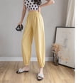 thumbnail image 2 of Sngxgn Women Solid High Elastich Pants Skinny Casual Trousers(Yellow,S), 2 of 3