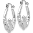 thumbnail image 3 of 14K White Gold Claddagh Hoop Earrings (12 X 3) Made In Indonesia tc501, 3 of 6